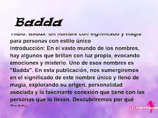 significado del nombre Badda