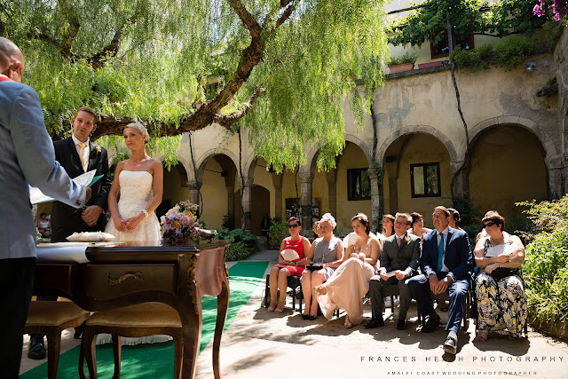 Ceremony at cloisters in Sorrento