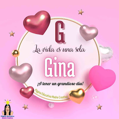 Solapin Nombre Gina para imprimir gratis - Nombre para descargar