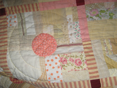 A quilt marked with Prismacolor pencils after washing and drying