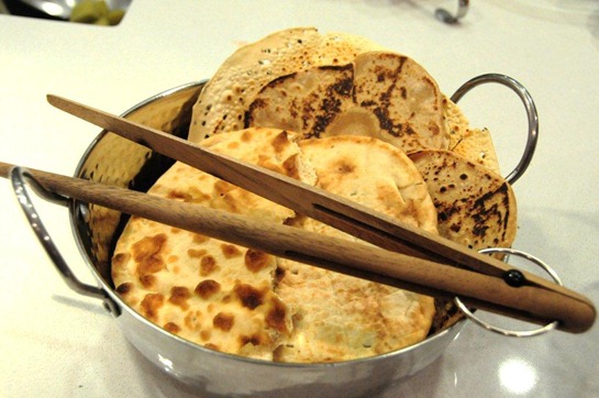 Pães - chapati, naan, papadum