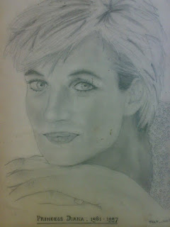 Sketches -Personalities - Face Study - Human Figures Mother Teresa Princess Diana Pencil Sketching Life History Glowing Eyes Art Strokes Wrinkles Eyebrows Mothers love and Affection Portrait drawing