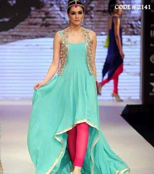 Tail style gown for girls new fashion in Pakistan 2016