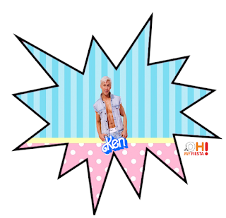 Ken, Barbie the Movie: Free Printable Cupcake Toppers.