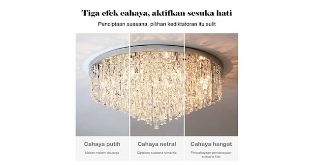 Lampu hias plafon gantung kristal mewah modern 2