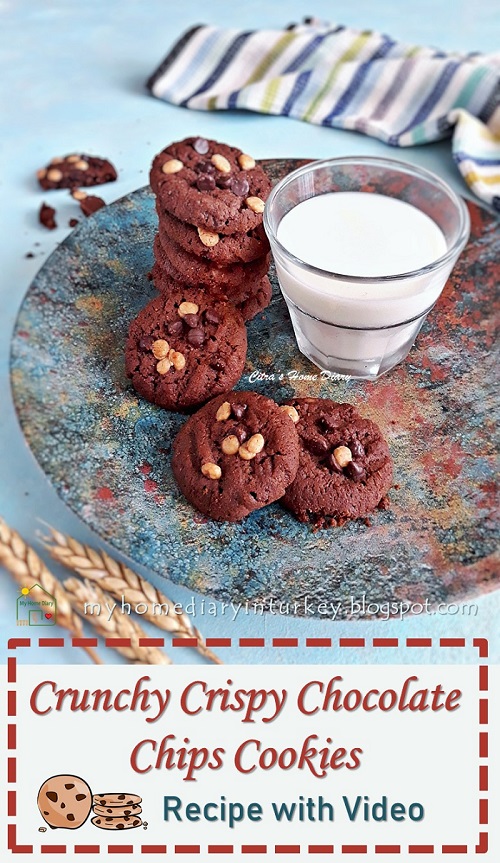 Crunchy Crispy Chocolate Chips Cookies. Recipe with video . | Çitra's Home Diary. #chocolatechipcookies #cookierecipe #resepkuekeringlebaran #kurabiyetarifi #cocochipcookie #chocolatecookie
