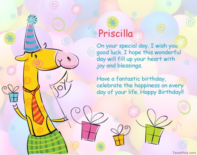 happy birthday priscilla images