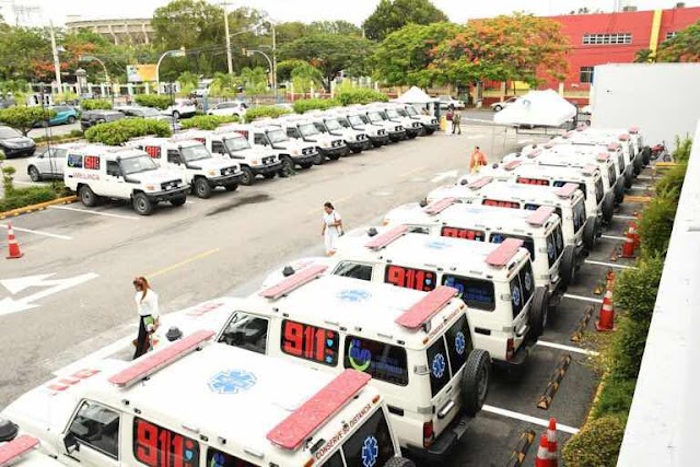 MSP recibe 29 Ambulancias. para el Sistema de Emergencias 911 en la Prov. Duarte y el Gran SD