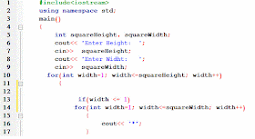 square shape in c++ using for loop c++ code