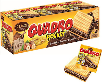 Cémoi - Etui Quadro Pocket Gaufrettes Fourrées, Chocolat Praliné,