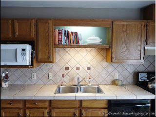 new cookbook shelf with both lights on