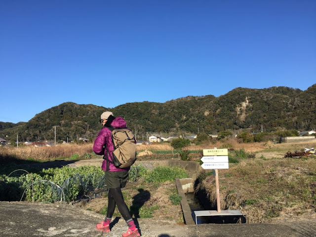 露地花の里コースを歩く女