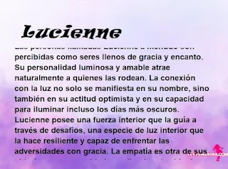 ▷ Significado del nombre Lucienne