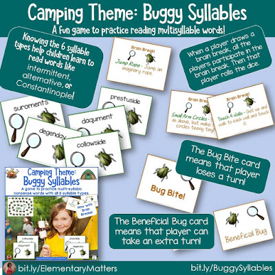 Camping Theme Week! Here are some ideas for turning your classroom into a camping area, and make learning and reviewing skills fun!