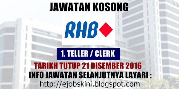 Jawatan Kosong RHB Banking Group - 21 Disember 2016