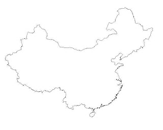 China map black and white