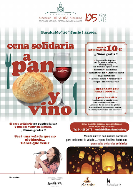 La Fundación Miranda celebra el 20 de junio su cena solidaria A Pan y Vino