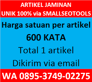 Artikel 600 kata Tanpa Paket