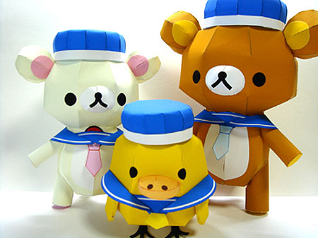 Relax Bear Rilakkuma Sailor Uniform Papercraft