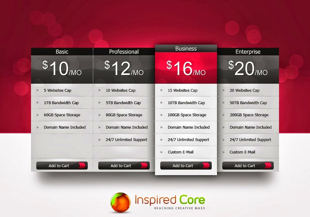 Freebie Professional Pricing Table PSD