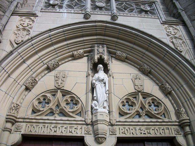 Ornate statuary adorned the outside of the church