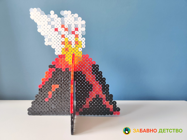 3D изригващ вулкан