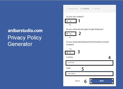 Cara mudah dan cepat membuat Privasi Policy untuk blog