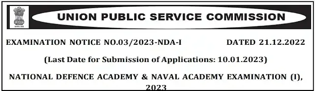 UPSC NDA and Naval Academy Recruitment Examination (I) 2023