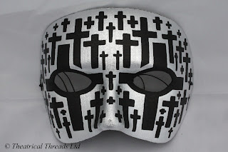 Zombie Black & Silver Masquerade Ball Mask from Theatrical Threads Ltd