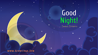 crescent moon clouds and stars vector image with good night message