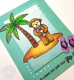 Sunny Studio Stamps: Island Getaway Home Is Where You Park Your Flip Flops card by Lindsey