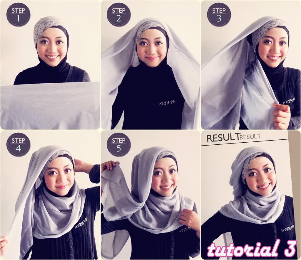 30 Kumpulan Tutorial Hijab Segi Empat Sifon Tahun Ini Tutorial