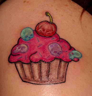 Cupcake skull tattoo from Tattoo Pictures and Tattoo Designs and Tattoo blog 