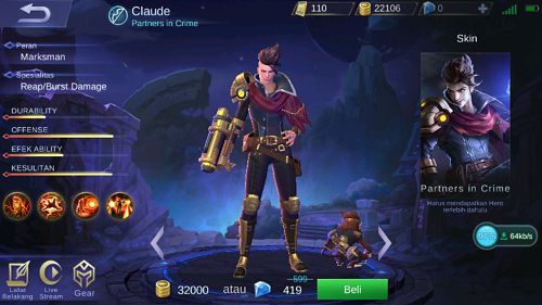 Guide Claude, Build, Skill, Ability, Set Emblem Yang Cocok, Hingga Tips Menggunakannya