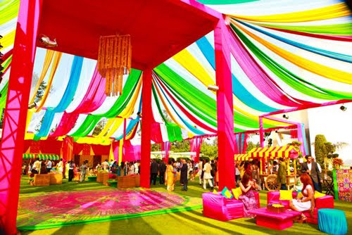 Karima and Gaurav's Wedding Tent in New Delhi India Source SAB blog