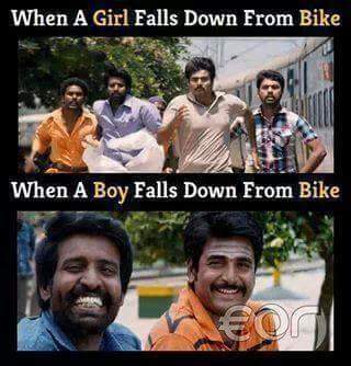 When Girls Falls Down From Scooty Funny Meme