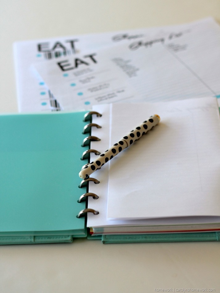 Free Printable Menu Planner & Grocery List via homework (2)
