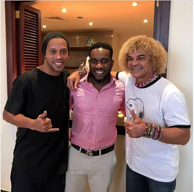 Jay Jay Okocha, Ronaldinho & Carlos Valdarama Pictured Together In Bahrain (Photos)