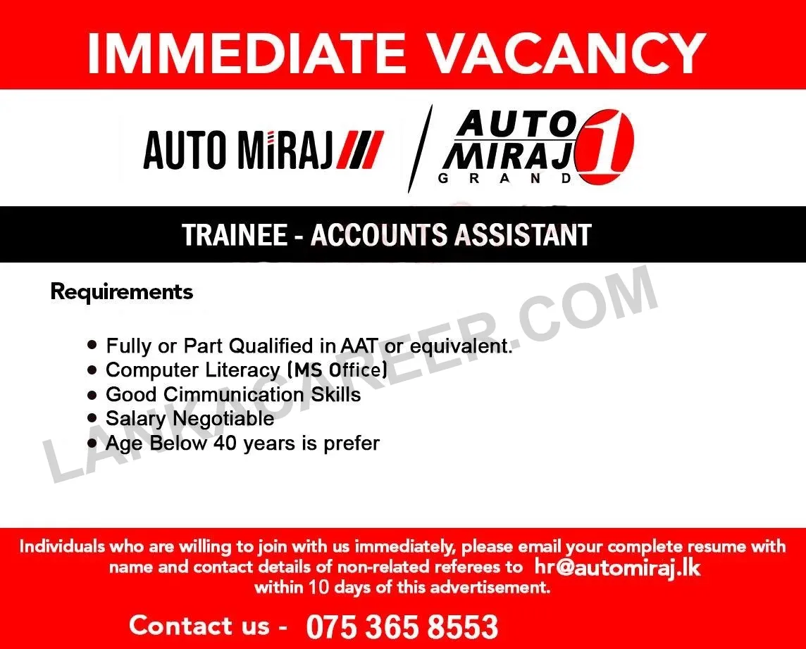 Auto Miraj Job Vacancies Official Advertisement 2024