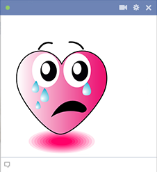 Tearful heart Facebook sticker