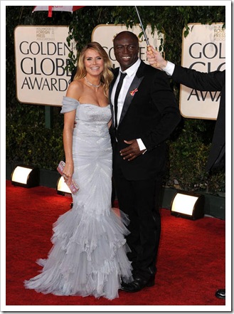 Model Heidi Klum and singer Seal arrive at the 67th Annual Golde