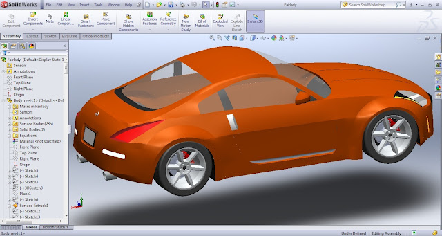 Nissan 350Z fairlady 3D model in SolidWorks