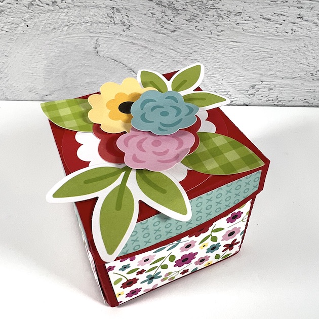 Handmade box with flowers pieces on top