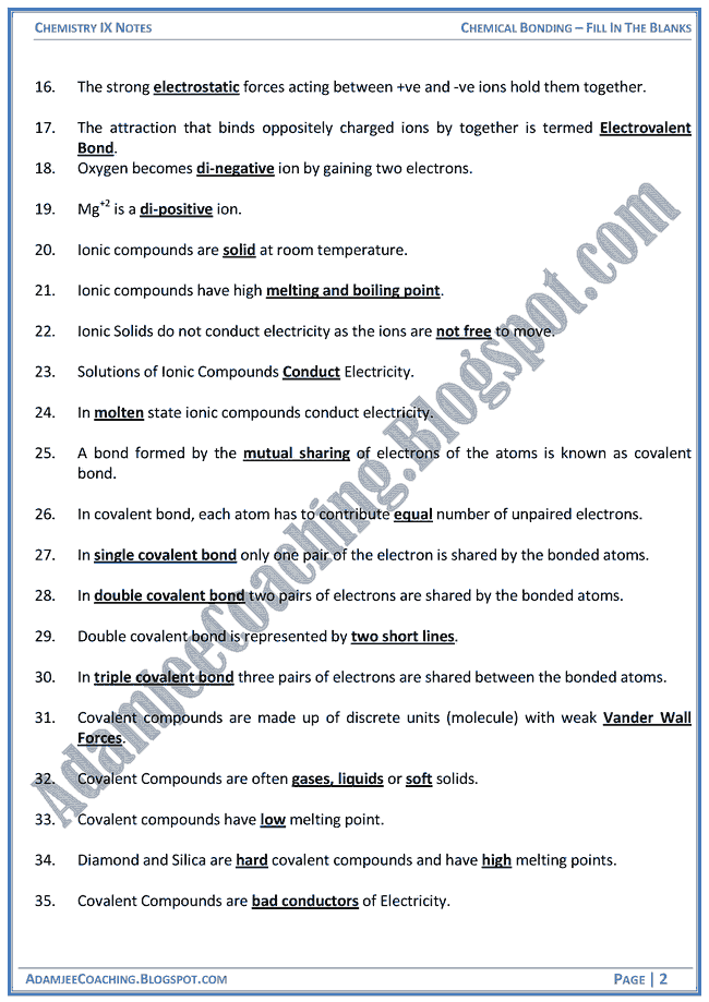 chemical-bonding-fill-in-the-blanks-chemistry-ix