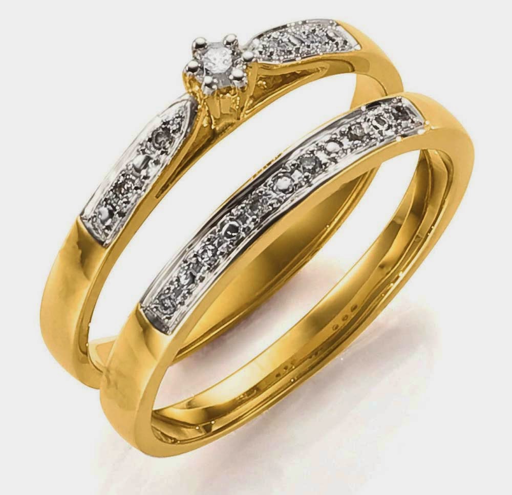 Simple Wedding  Rings  Sets Diamond Elegant Him and Her  Design