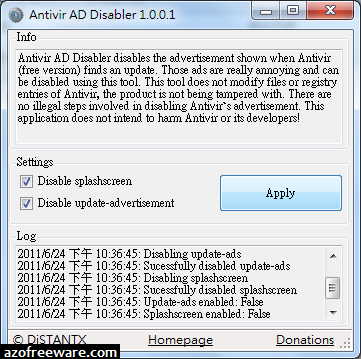 Antivir AD Disabler