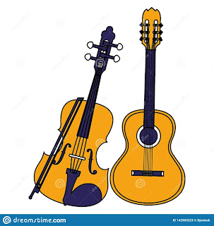 Guitar and Fiddle side by side