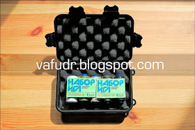 Plastic Waterproof Airtight Travel Container L Size. With spools of thread and needles