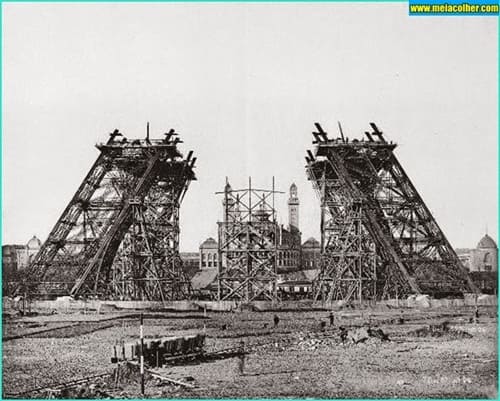 Fotos da construção da Torre Eiffel