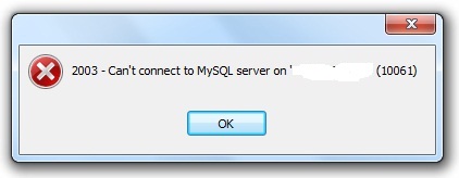 Can t connect to mysql 2003